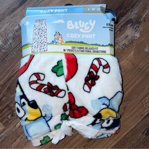 Men’s Bluey Christmas holiday fleece pajama pants Small NWT
